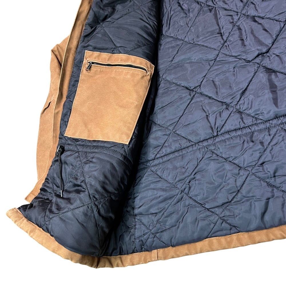 Carhartt Mens 2XL Brown Duck Chore Coat Jacket Quilted Lined Workwear - Picture 11 of 16